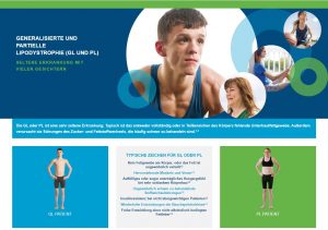 Lipodystrophie manifestiert sich in einem komplexen klinischen Bild. Die neue Webseite zeigt u. a. auf, dass schon eine gründliche Blick- und Tastdiagnose den Erstverdacht auf die Stoffwechselerkrankung erhärten kann. © 2017 NOVELION THERAPEUTICS]