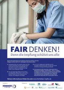 Plakat zur Aktion "Fairdenken - Impfen". Bild: DGfN