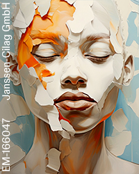 Illustration of the problem of dry skin or psoriasis on a girl's