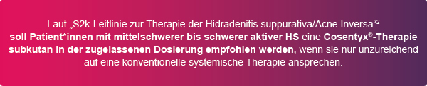 Laut "S2k-Leitlinie zur Therapie. . ."