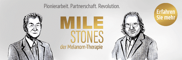 Pionierarbeit. Partnerschaft. Revolution. Mile Stones der Melanom-Therapie. Erfahren Sie mehr