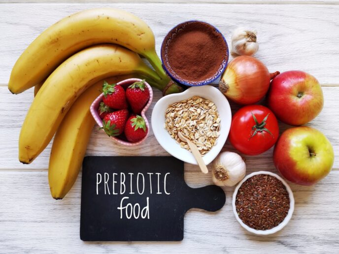 Obst und Haferflocken