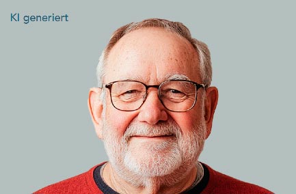 Portrait eines älteren Mannes (erstellt mithilfe von KI)